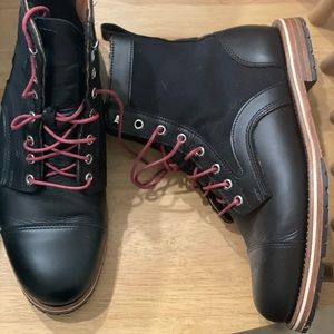 MENS- HELM LEATHER/CANVAS BOOTS